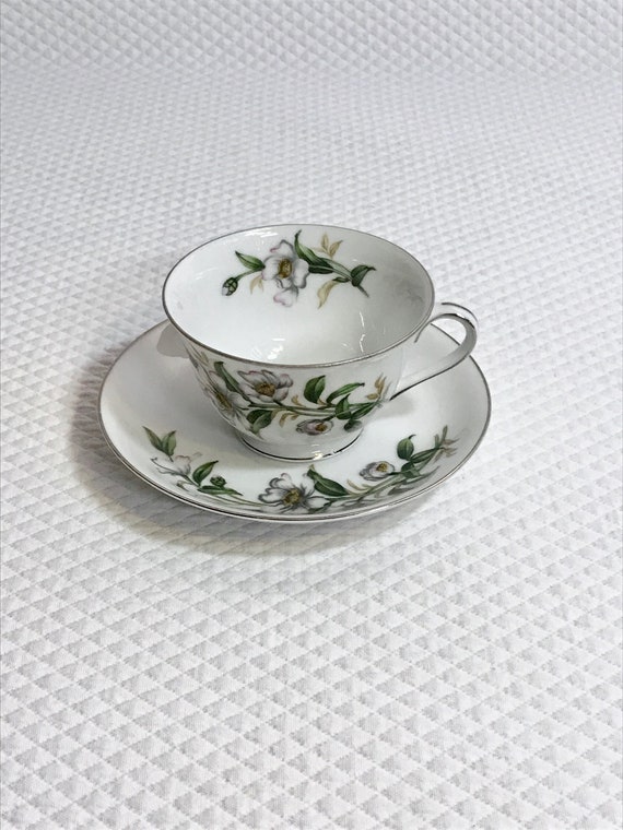 Camellia 5022 Cup and Saucer Set by Wentworth China, Made in Japan