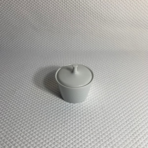 Vintage Harmony House Moonglow Sugar bowl or Trinket Box white MCM style made in Japan.