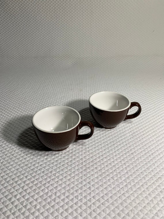 Set of 2 Double Espresso Cups 6oz in Rich Brown by Cream 