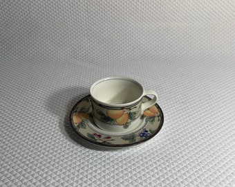 Mikasa Intaglio Garden Harvest Cup Saucer Set CAC29 Tea or Coffee