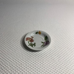 Vintage floral stoneware soap dish, trinket dish or saucer made by BIA Cordon Bleu International.