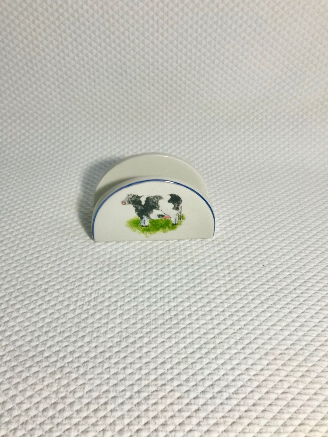 Vintage Ceramic Napkin Holder With Dairy Cow Motif Etsy