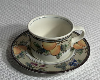 Mikasa Intaglio Garden Harvest Cup Saucer Set CAC29 Tea or Coffee