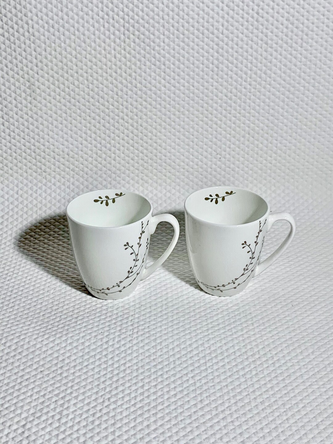Set of 2 Roscher, Bone China White Tea Cups With Silver Branches. Etsy