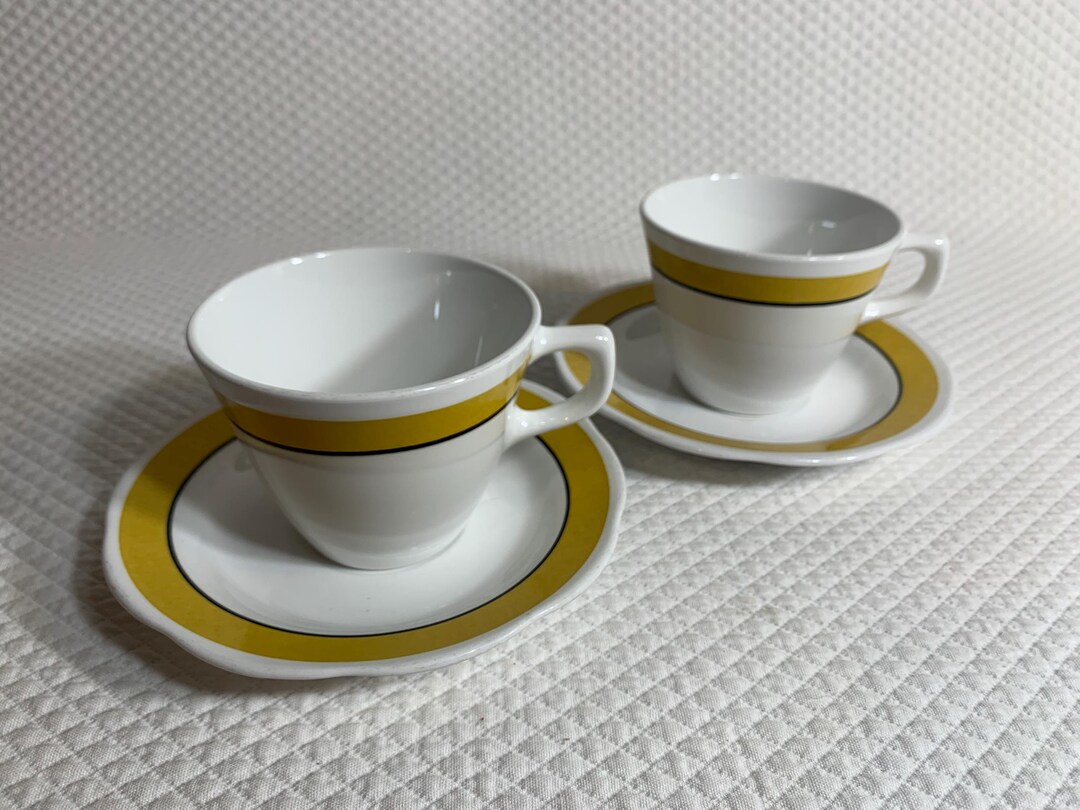Pyroceram Tableware Set of 2 Vintage Pyroceram Brand Tableware by Corning Cup and Saucer ...