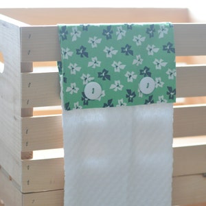 Cute as a Button Hanging Towel--Green with Bows