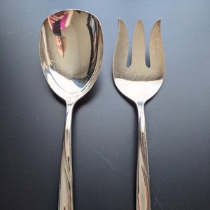 Vintage Silverplate Serving Set (Spoon & Fork)--Anniversary Rose--International Deep Silver