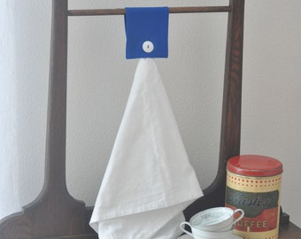 Cute as a Button Hanging Dish Towel - Blue