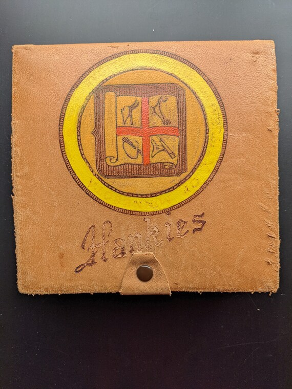 Vintage Leather Hankie Box--University of Minneso… - image 1