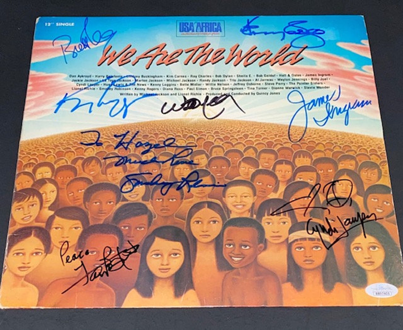We Are the World 12 LP Autographed by 8 Artists Authenticated JSA LOA