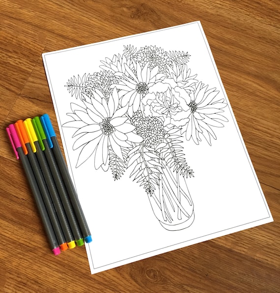 Download Flower Coloring Pages Mom Wife Busy Life