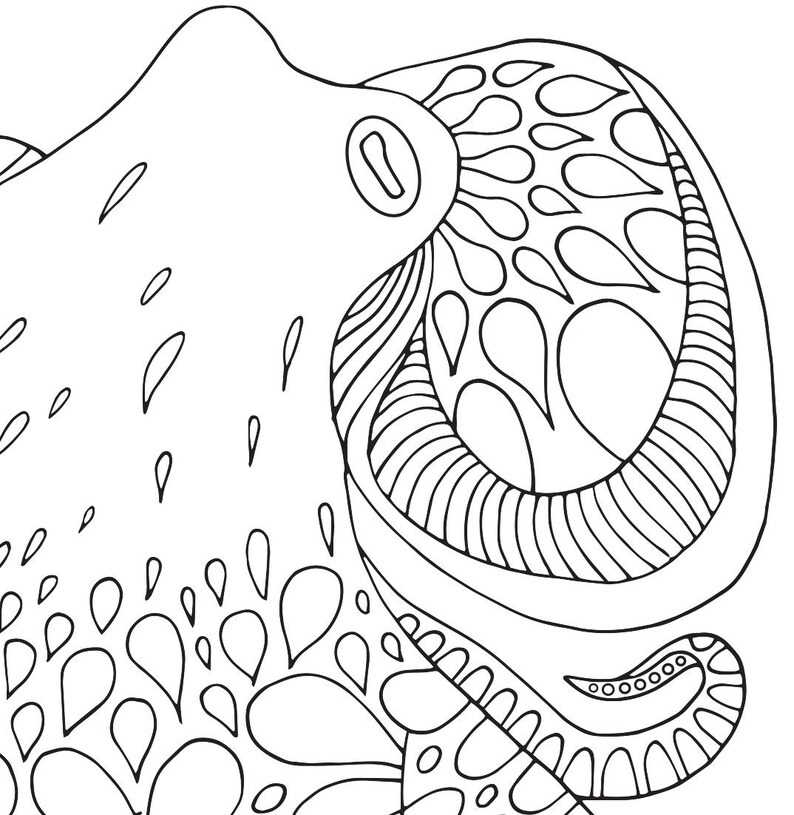 Download Octopus PDF Zentangle Coloring Page Therapy Coloring | Etsy