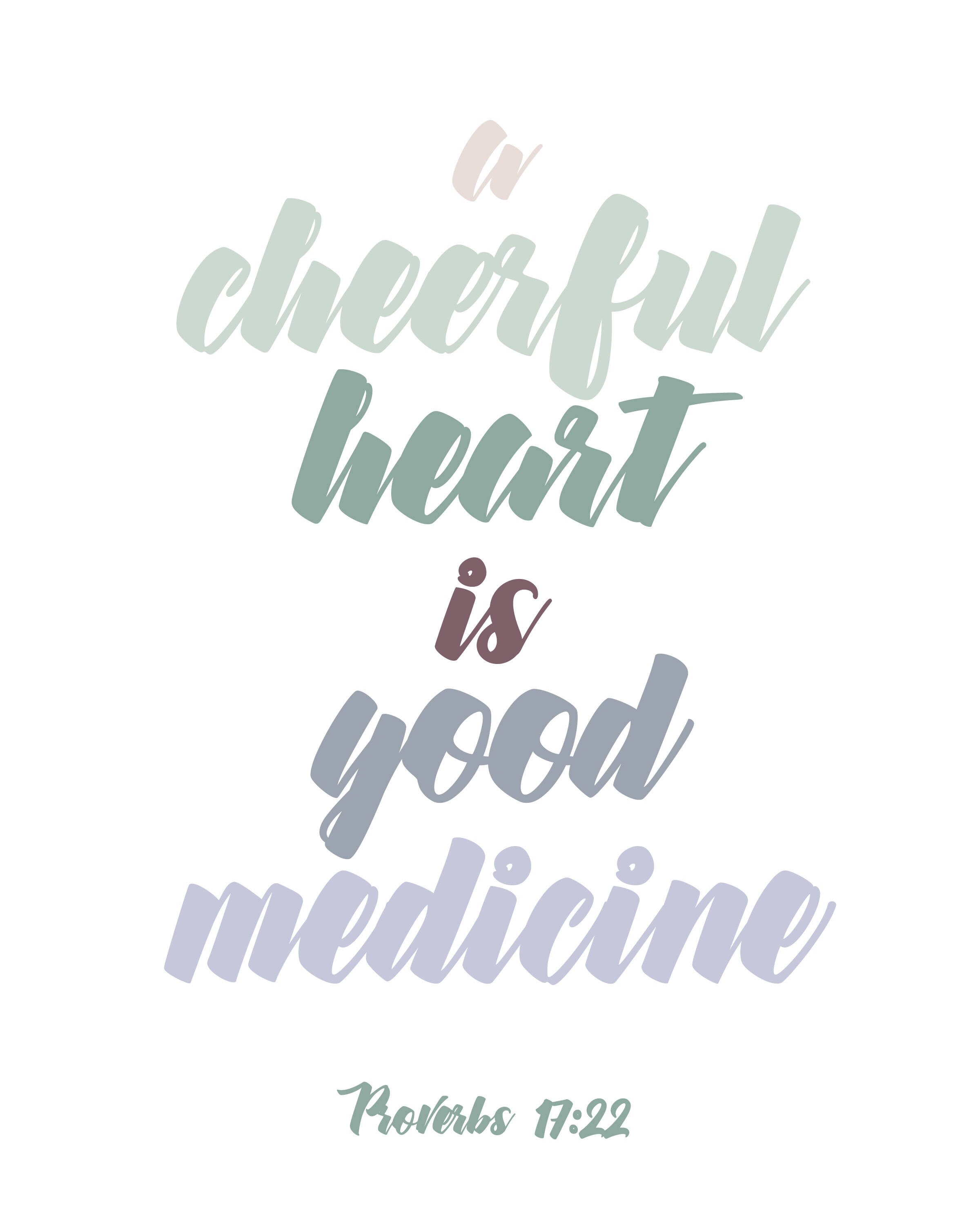Cheerful Heart Good Medicine Scripture Printable Proverbs - Etsy