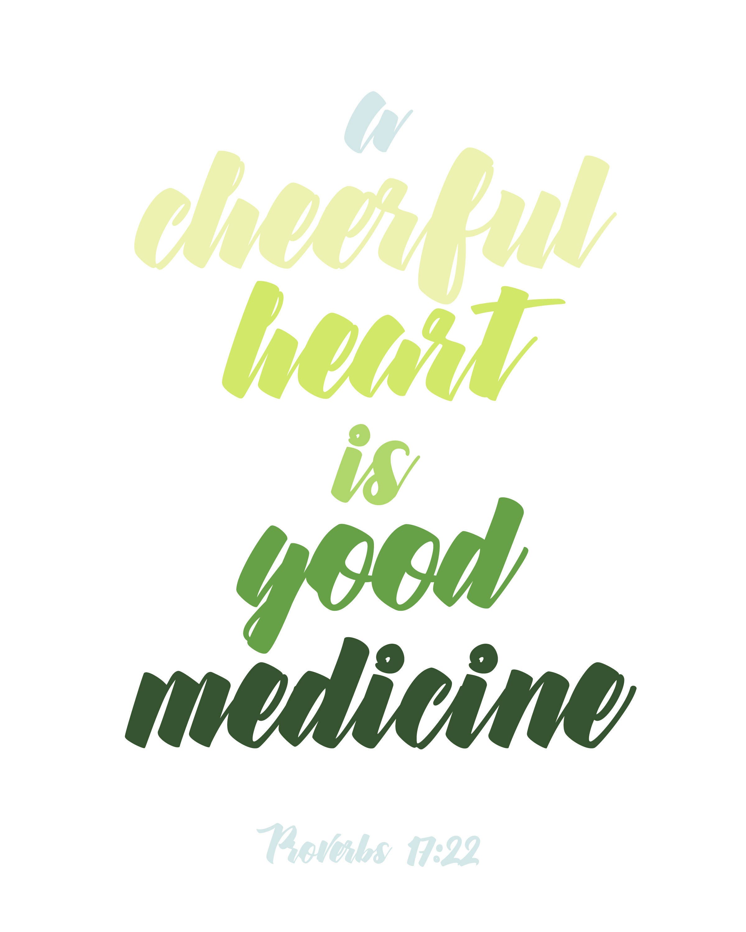 Cheerful Heart Good Medicine Scripture Printable Proverbs - Etsy Canada