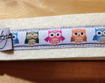 Keychain lanyard felt owls white