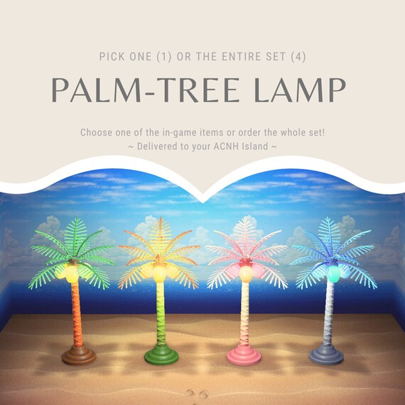 ACNH PalmTree Lamp Set Delivery Animal Crossing Etsy