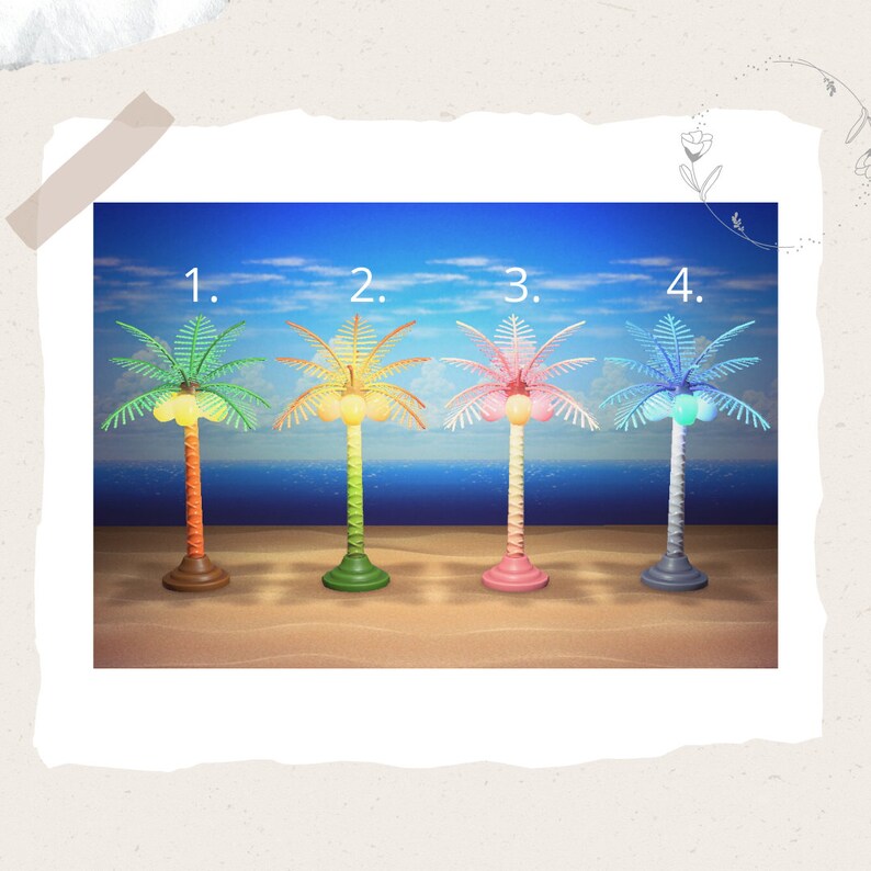 ACNH PalmTree Lamp Set Delivery Animal Crossing Etsy