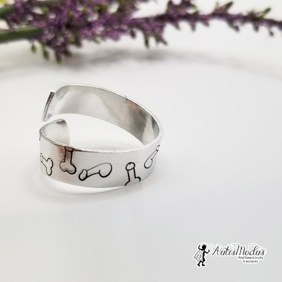 Gay Pride Rings, Gay Symbol, Men Symbols, Penis Ring, Dicks Ring, Love is  Love Ring, Metal Stamped, Hand Stamped, Aluminum Ring, Gay Ring