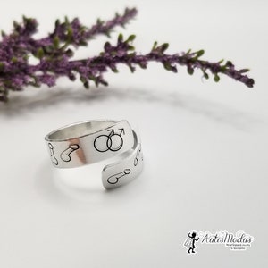 Gay Pride Rings, Gay Symbol, Men Symbols, Penis Ring, Dicks Ring, Love is Love Ring, Metal Stamped, Hand Stamped, Aluminum Ring, Gay Ring