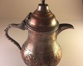 Vintage Antique Copper Islamic Bedouin Arabic Coffee Pot Middle Eastern Dallah