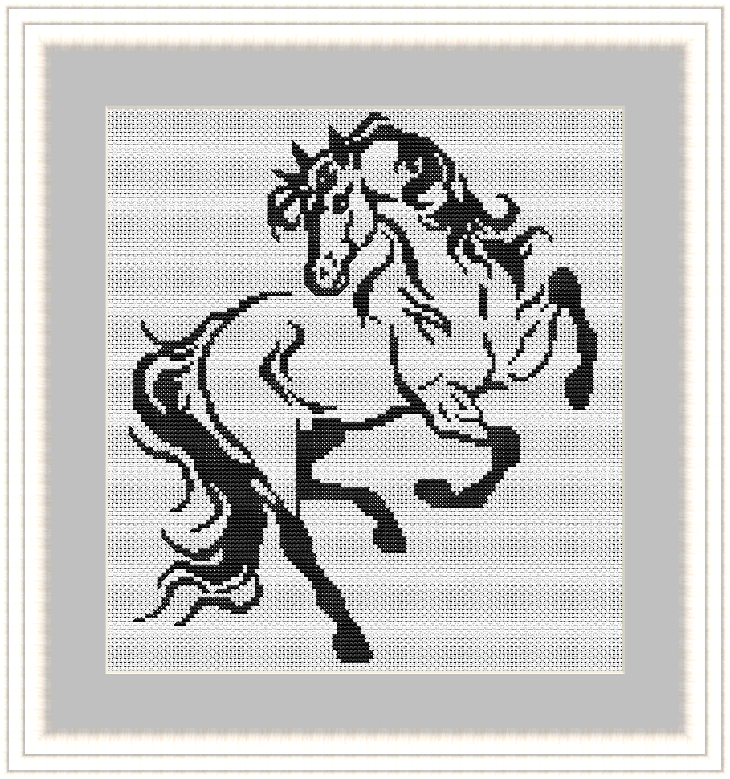 Cross Stitch Pattern Horse Silhouette as a birthday gift baby Etsy