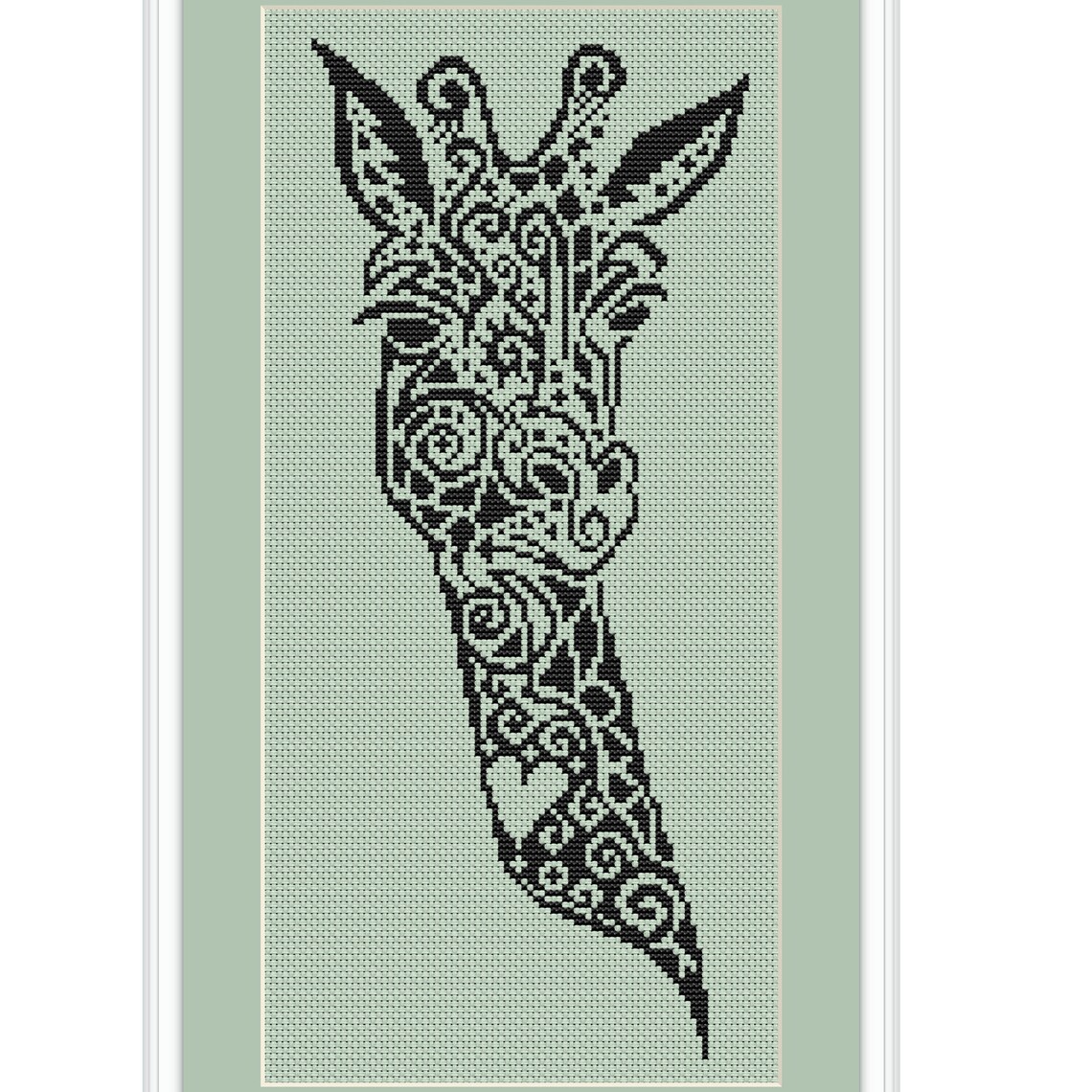 Cross Stitch Pattern Giraffe Silhouette for home decor as a Etsy