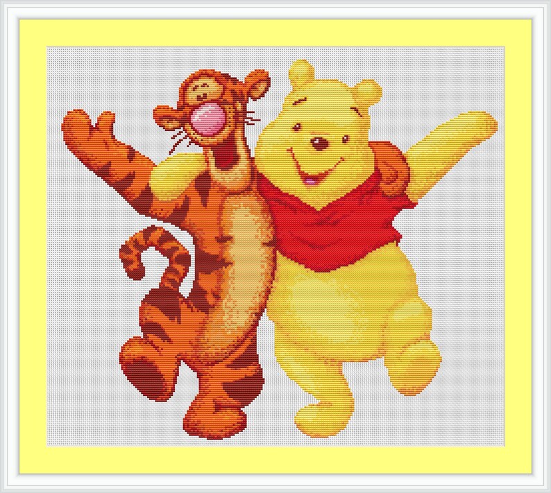 Cross Stitch Pattern Winnie the Pooh and Tigger from Disney as Etsy