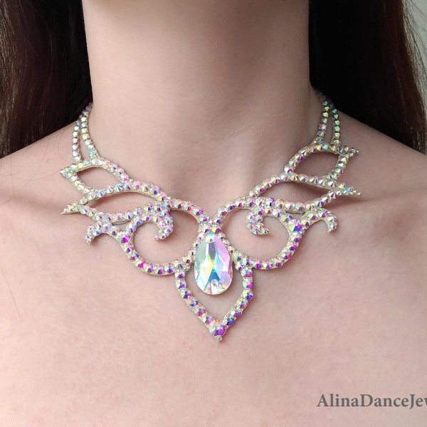 Ballroom necklace, ballroom dance jewelry, ballroom dress, latin dress, belly dance costume, bellydance jewelry, belly dance necklace