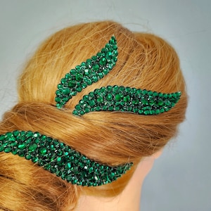 Ballroom hair jewelry, ballroom dance jewelry, green ballroom dress, ballroom hair jewellery, ballroom hair accessories, latin dress