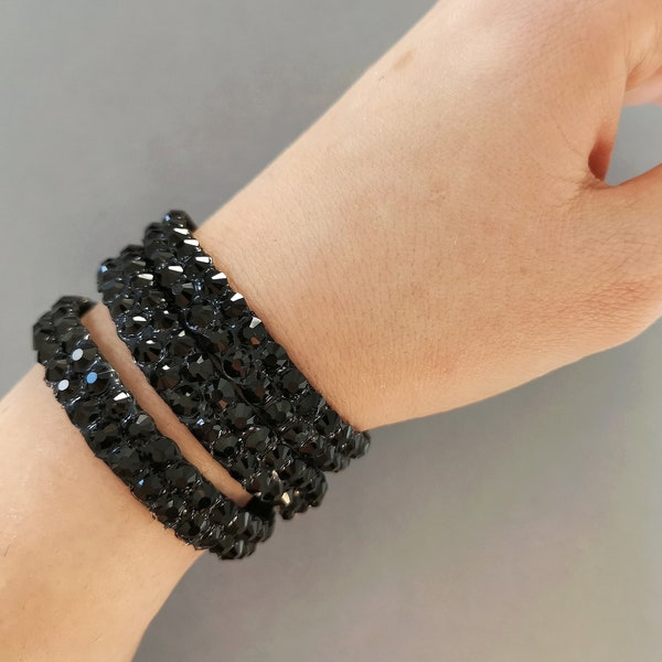 Ballroom bracelet black, black ballroom jewelry, latin dress, ballroom bangle, ballroom arm, latin dance dress, black jewelry