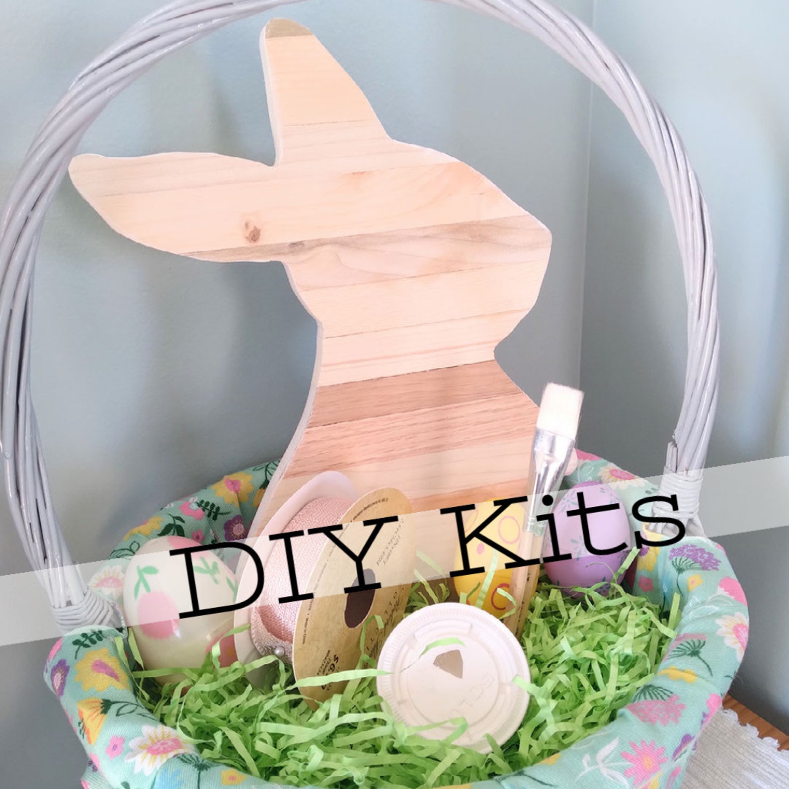 Wood Easter Bunny Decor Wood Pallet Easter Bunny Wood Easter Etsy