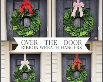 Over Door Wreath Hanger, Ribbon Wreath Hanger, Decorative Wreath Hanger, Wreath Accessory, Door Wreath Bow, Wreath Bow Add On, Wreath Bow