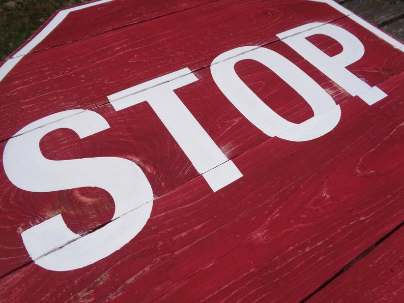 Wood Stop Sign Wall Art Transportation Room Decor Vehicle Etsy