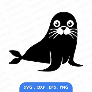 SEA LION Svg, Eps, Dxf, Png - Arquivo de corte de vinil, arquivo digital de animais, clipart de mamíferos marinhos, Cricut, Silhouette Cameo, download instantâneo