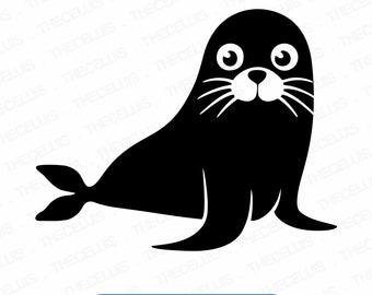 Sea Lion Clipart: SVG PNG DXF Files for Cutting, Engraving, Printing (Digital Download)