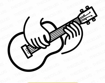 Ukulele SVG PNG DXF Files: Music Instrument Clipart for Cricut, Silhouette (Digital Download)