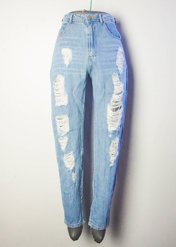 BERSHKA High Waist Ripped Soft Jeans - Etsy Sweden