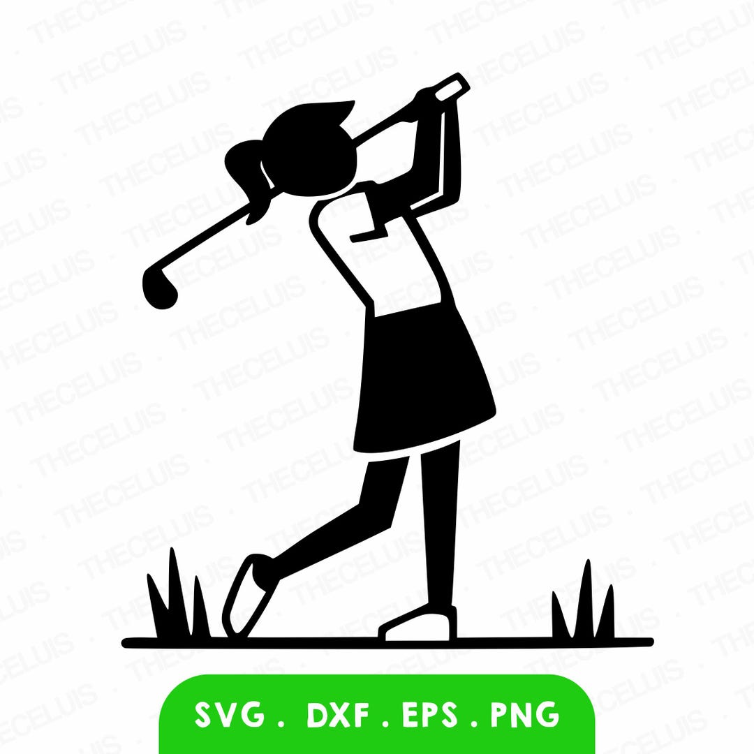 Woman Golfer SVG PNG DXF Files: Golf Vector Clipart for Cricut ...
