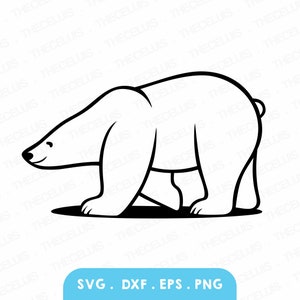 Eisbär-Svg Dxf Eps Png-Dateien - Vinyl schneiden Eisbär Gravur Tier digitale Datei Arktis Clipart, Cricut Silhouette Sofort-Download