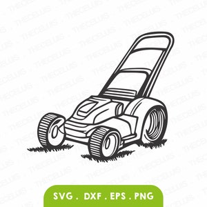 RASENMÄHER Svg, Eps, Dxf, Png - Vinyl schneiden Datei, digitale Datei, Clipart, Cricut, Silhouette Cameo, Sofort Download