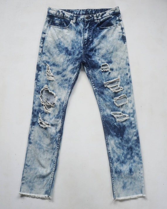 Forkæle pad fangst Japanese Brand RINGS Acid Wash Distressed Ripped Jeans - Etsy Finland