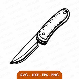 COUTEAU DE POCHE Svg, Eps, Dxf, Png - fichier de coupe vinyle / autocollant, clipart couteau pliant, Cricut, camée Silhouette, gravure, téléchargement immédiat