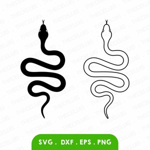 SLANG Svg-, Dxf-, Eps-, Png-bestanden - overzicht & silhouet Vinyl snijden bestand, slang Clipart, CNC, Cricut, Silhouette Cameo, Instant Download