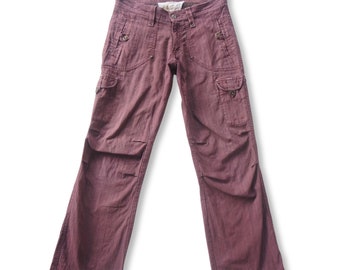 Pantalon cargo bordeaux délavé à plusieurs poches OilCake