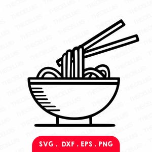 NOUILLES Svg, Dxf, Eps, fichier Png - vinyle / découpe d'autocollants, gravure, impression, clipart baguettes, Cricut, Silhouette, téléchargement immédiat