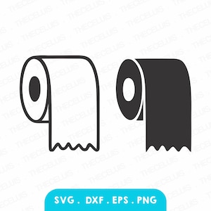 TOILETPAPIER Svg, Eps, Dxf, Png-bestanden - vinyl snijden, graveren, afdrukken, tissuepapier Clipart, Cricut, silhouet, Instant Download