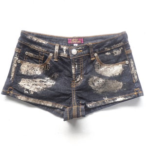 Japanese Brand ANAP Latina Hot Pants with Gold Painted Low Rise Short Jeans