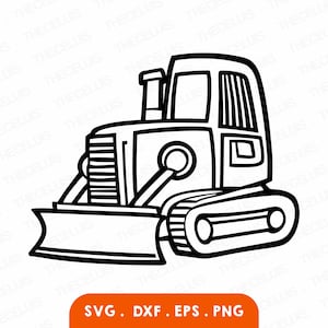 Bulldozer SVG-Datei: Bau Clipart für Cricut, Silhouette (digitaler Download)