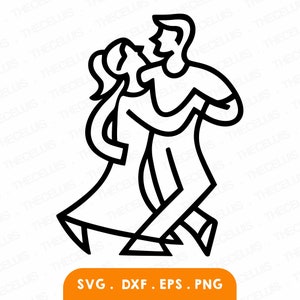 PAREJA DE BAILE Archivos Svg, Eps, Dxf, Png - Archivo de corte de vinilo, Archivo digital de pareja, Clipart de baile, Cricut, Silhouette Cameo, Descarga instantánea