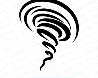 Tornado SVG PNG Files: Hurricane Clipart for Cricut, Silhouette (Instant Download)